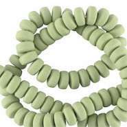 Polymer beads rondelle 7mm - Green ash
